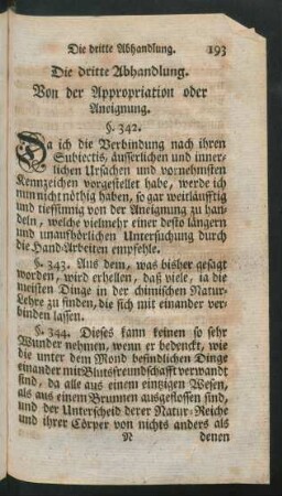 Die dritte Abhandlung. Von der Appropriation oder Aneignung