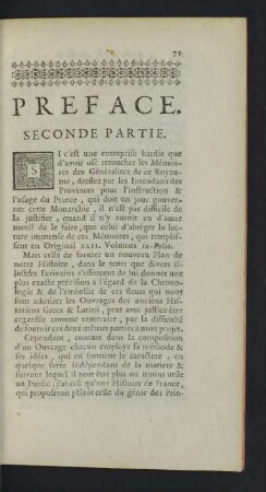 Preface. Seconde Partie.