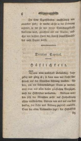 Drittes Capitel. Höflichkeit