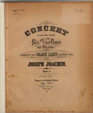 Concert (in einem Satze, g-Moll) für Violine mit Orchester : op. 3