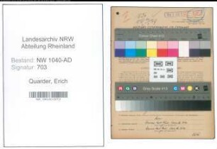 Entnazifizierung Erich Quarder , geb. 19.05.1903 (Kreisangestellter)