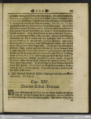 Cap. XIV. Diaconi & Sub-Diaconi
