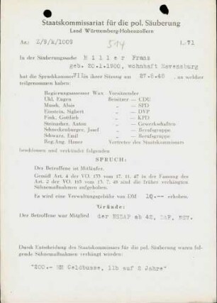 Miller, Franz