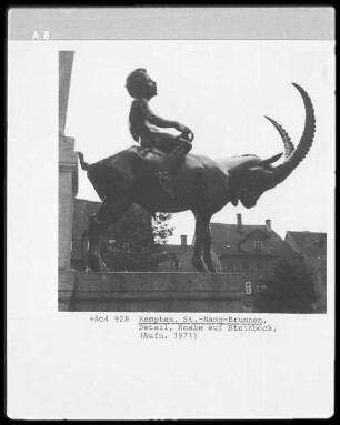 Junge auf Steinbock