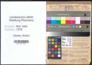 Entnazifizierung Anton Vieren , geb. 22.04.1879 (Steuersekretaer)