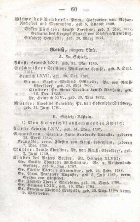Reuß, jüngere Linie.