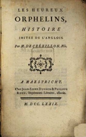 Les heureux Orphelins : histoire imitée de l'anglais
