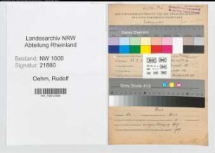 Entnazifizierung Rudolf Oehm, geb. 23.09.1902 (Kraftfahrer)