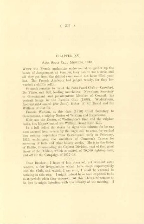Chapter XV. Sans Souci Club Minutes, 1818