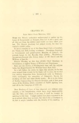 Chapter XV. Sans Souci Club Minutes, 1818
