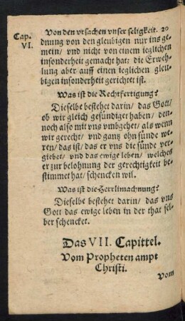 Das VII. Capittel. Vom Propheten ampt Christi.