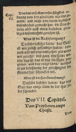 Das VII. Capittel. Vom Propheten ampt Christi.