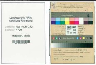Entnazifizierung Maria Mindnich , geb. 12.10.1890 ()