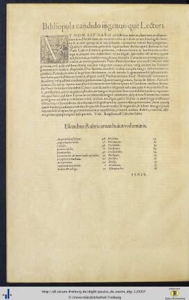 Bibliopola candido ingenuoque Lectori.