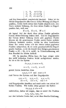 Classifikation der Curven dritter Ordnung von Plücker.