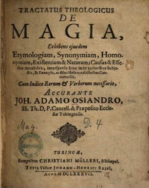 Tractatus theologicus de Magia ...
