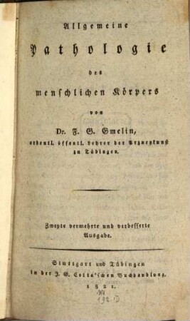 Allgemeine Pathologie des menschlichen Körpers