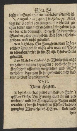 XVII. Vom Fasten.