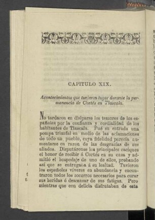 Capitulo XIX. Acontecimientos que tuvieron lugar durante la permanencia de Cortés an Tlascala