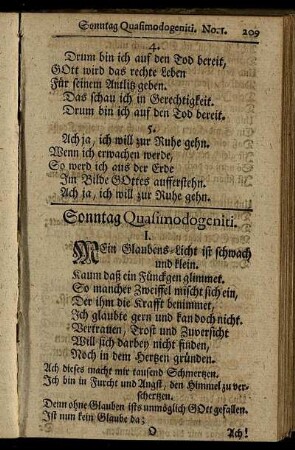 Sonntag Quasimodogeniti. - Erster Pfingst-Feyertag.
