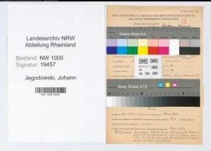 Entnazifizierung Johann Jegodowski, geb. 24.10.1903 (Maurer)
