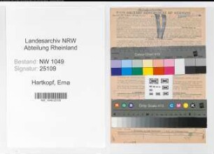 Entnazifizierung Erna Hartkopf , geb. 19.07.1899 (Kaufmaennische Angestellte)