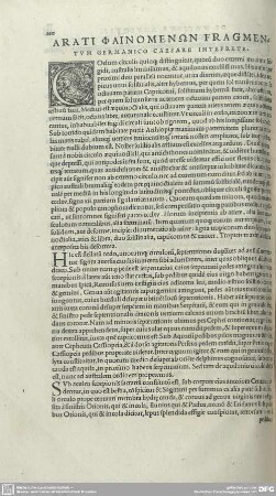 Arati Phainomenōn fragmentum : Germanico Cesare interprete