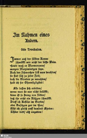 Im Nahmen eines Andern