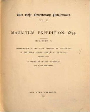 Dun Echt Observatory Publications, 2