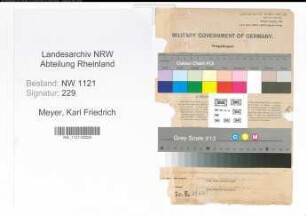 Entnazifizierung Karl Friedrich Meyer , geb. 00.07.1889 (Oberpostinspektor)