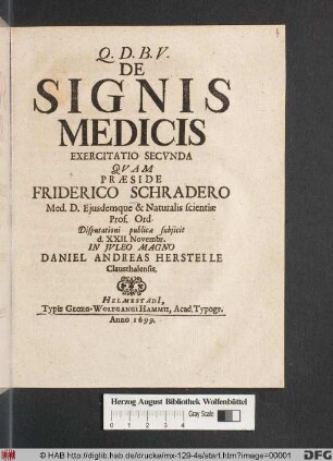 De Signis Medicis Exercitatio Secunda