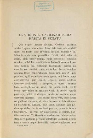 Reden. 2,[1], Die vier Reden gegen Lucius Sergius Katilina : Text