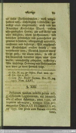 § XIII. Serenissimi Ducis Joannis Wilhelmi ordinatio de anno 1597