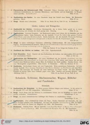 Schmiede, Schlosser, Büchsenmacher, Wagner, Böttcher und Fassbinder (Nr. 59-88)
