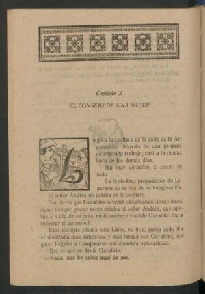 Capítulo X - El consejo de una mujer