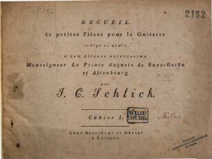 Recueil de petites pièces pour la guitarre, 1