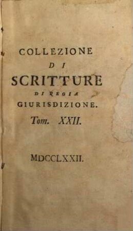 Collezione Di Scritture Di Regia Giurisdizione, 22
