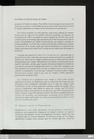 II. Espace rural et Population