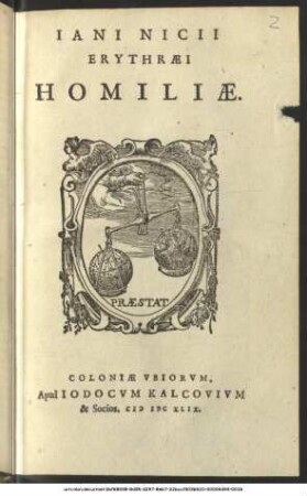 Iani Nicii Erythraei Homiliae