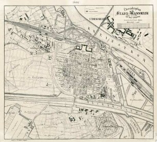 Übersichtplan der Stadt Mannheim und ihrer Umgebung