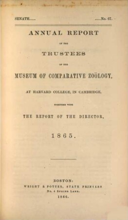 Annual report. 1865