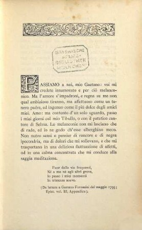 Gli amori di Ugo Foscolo nelle sue lettere : Ricerche e studi di Giuseppe Chiarini, 2. Lettere