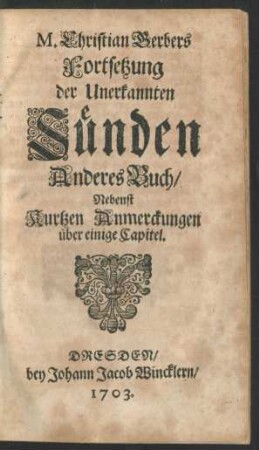 Th. 2: Fortsetzung der unerkannten Sünden der Welt