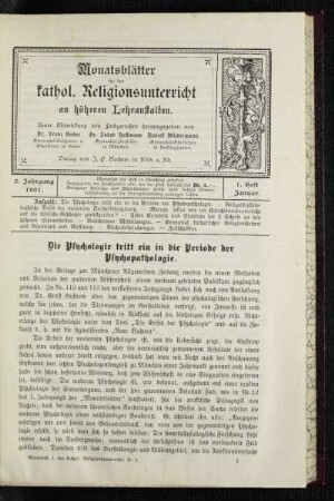 ¬Die¬ Psychologie tritt ein in die Periode der Psychopathologie