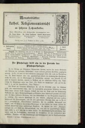 ¬Die¬ Psychologie tritt ein in die Periode der Psychopathologie