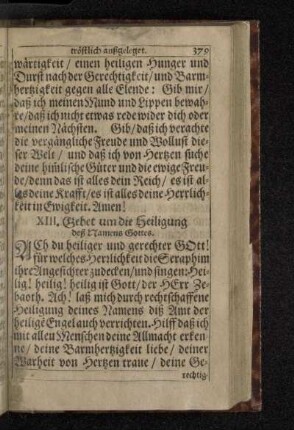 XIII. Gebet um die Heiligung deß Namens Gottes.