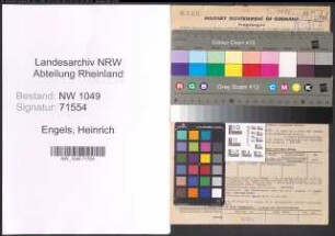 Entnazifizierung Heinrich Engels , geb. 01.02.1895 (Postwart)