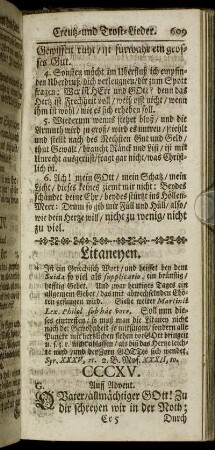Litaneyen. - Reise-Lieder.