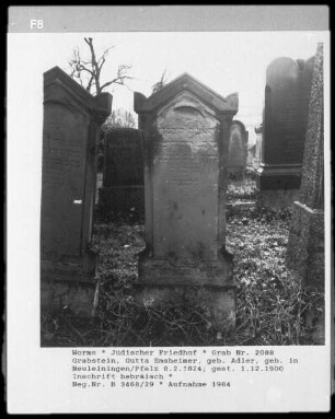 Grabstein der Gutta Emsheimer (geborene Adler) (gestorben 1900.12.01)
