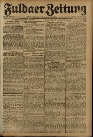 Ausgabe vom Mittwoch, den 18. September 1918.